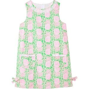 Lilly Pulitzer Girls' Sleeveless Pineapple Shift Dress - Pink & Green